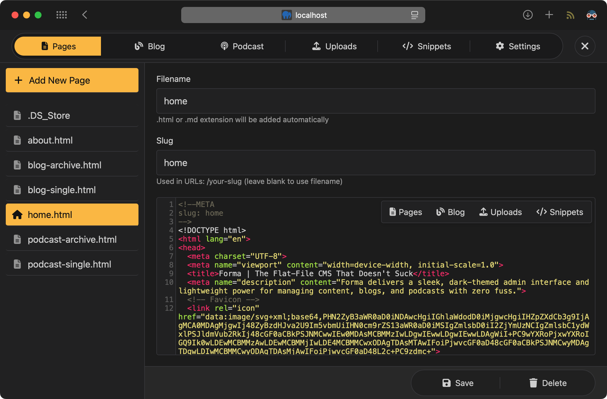 Forma CMS Screenshot 1